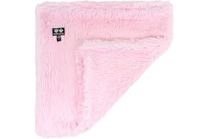 BESSIE + BARNIE BESSIE AND BARNIE Bubble Gum Luxury Shag Ultra Plush Faux Fur Pet, Dog, Cat, Puppy Super Soft Reversible Blanket (Multiple Sizes), xs - 20" x 20" (BLNKT-BEGM-XS-NR)