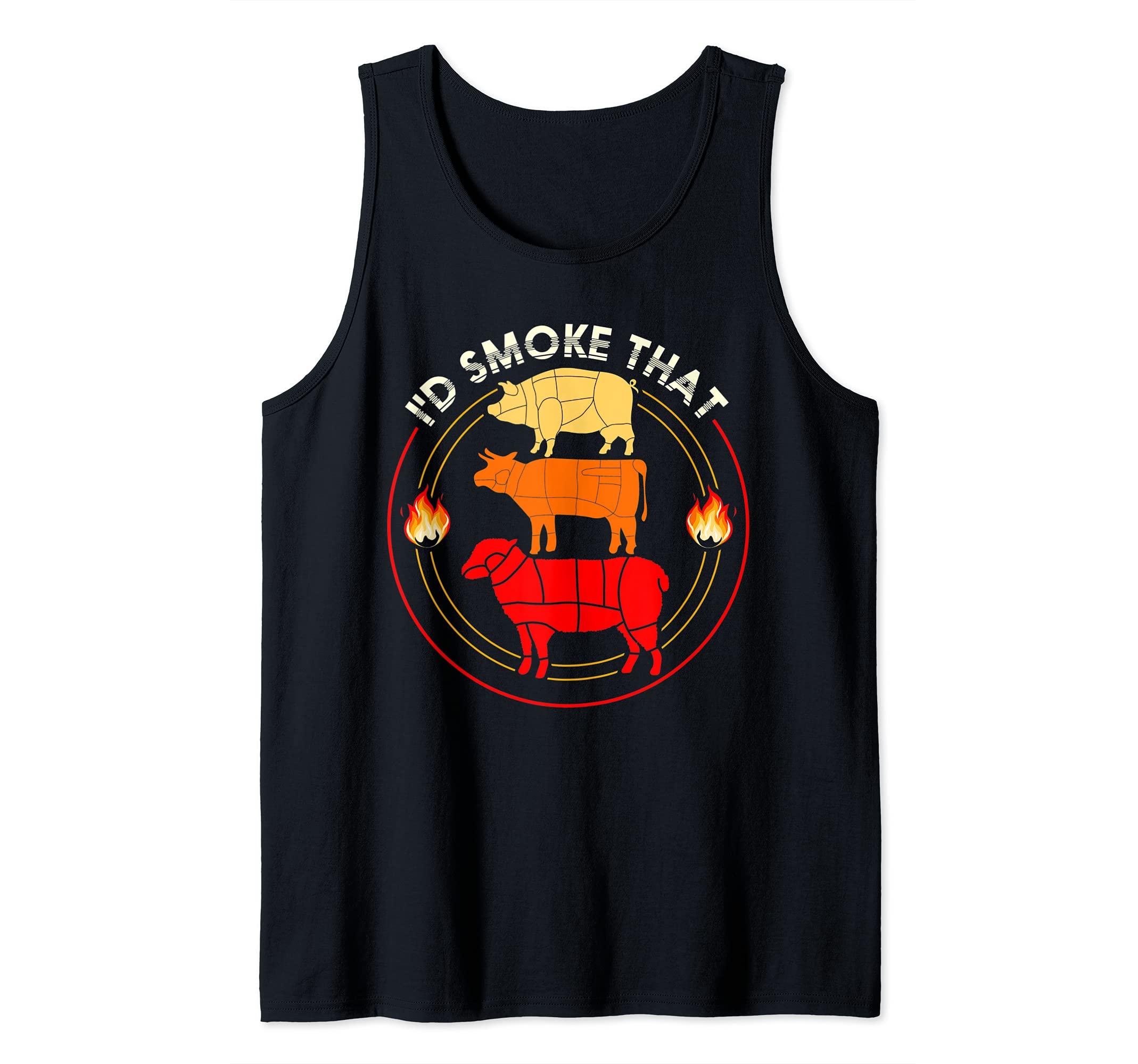 Id Smoke That BBQ Chef Grilling Steak Meat Smoking Barbecue Tank Top