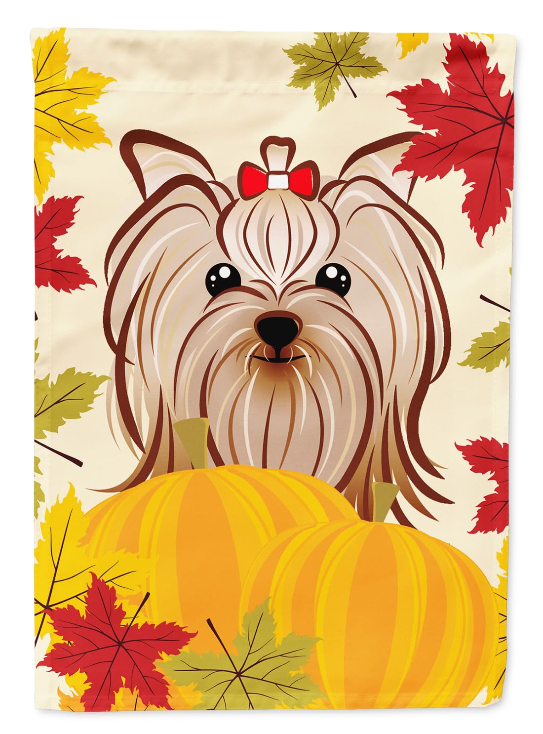 Caroline's Treasures BB2010GF Yorkie Yorkshire Terrier Thanksgiving Garden Flag, Small, Multicolor