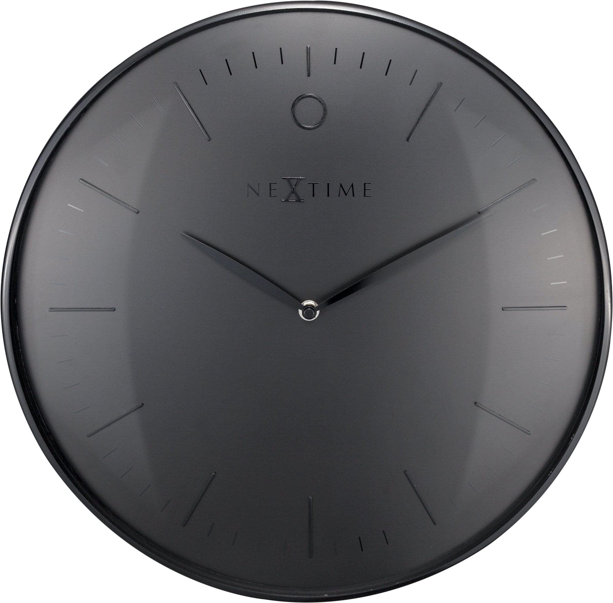 NexTime - Wall clock- Ø 40 cm – Metal – Dome shaped glass- Black – 'Glamour'