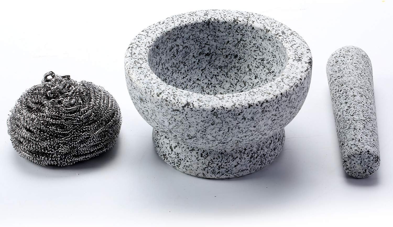 Mortar and Pestle Set for Herb Spice Crushing Grinding - Dishwasher Safe,Natural Unpolished, Non Porous Mortar and Pestle - 6 Inch, 2 Cup-Capacity