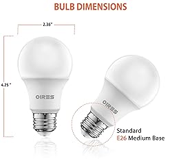 OIRES 60W Equivalent LED Light Bulb 800 Lumens A19