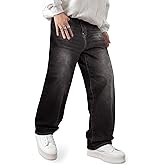 JMIERR Men's Baggy Jeans - Wide Leg Loose Fit Denim Pants for Hip Hop Streetwear & Y2K Skater Style with Pockets