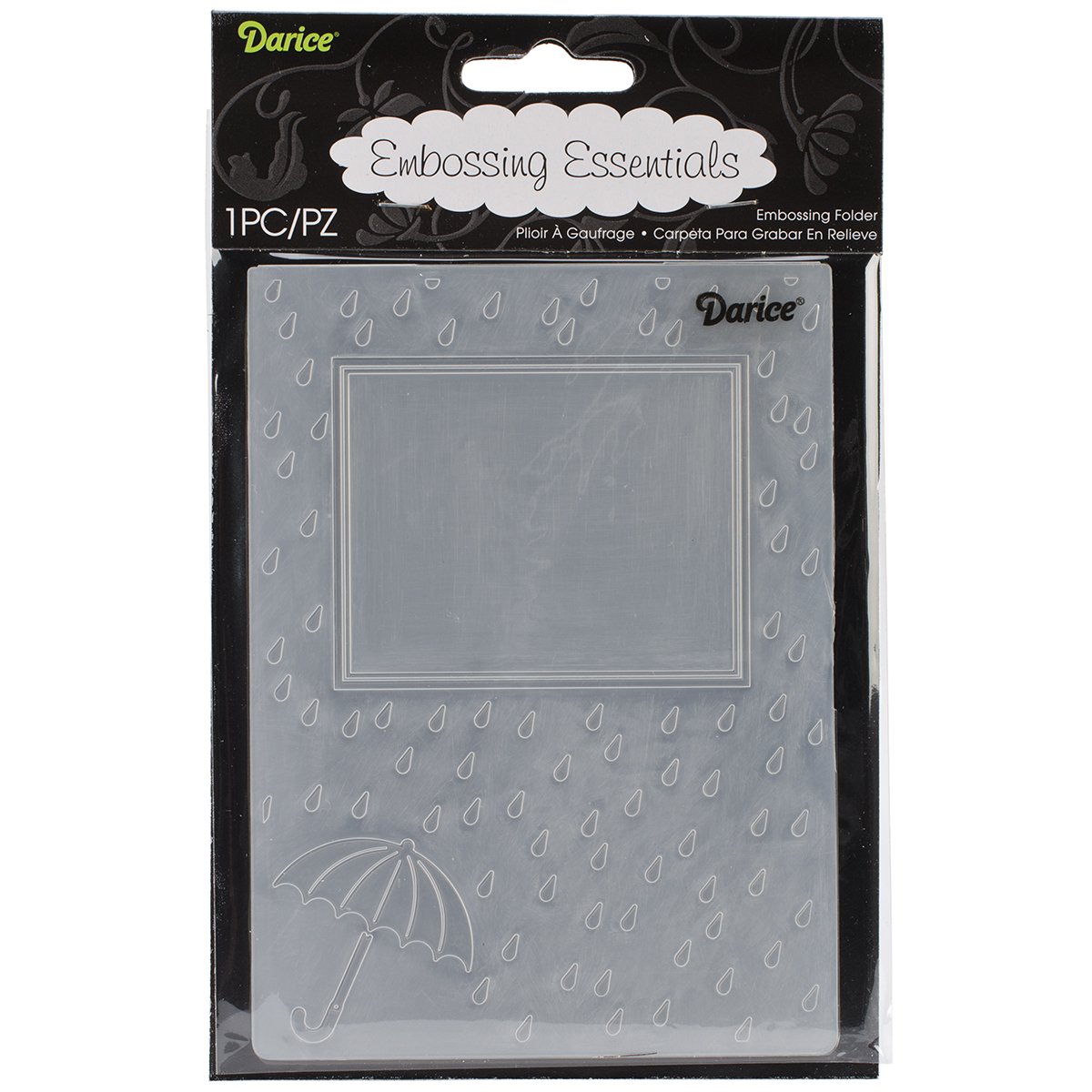 Darice 10.8 x 14.6 cm Raindrops and Umbrella Embossing Template