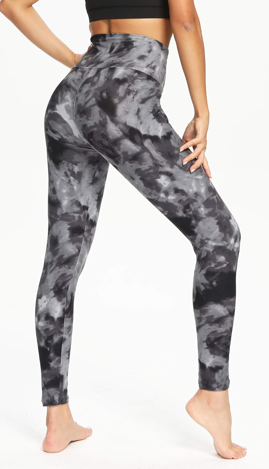 CAMPSNAIL High Waisted Pattern Leggings for Women - Soft Tummy Control Printed Pants Opaque Tights for Workout Yoga Cycling : Clothing