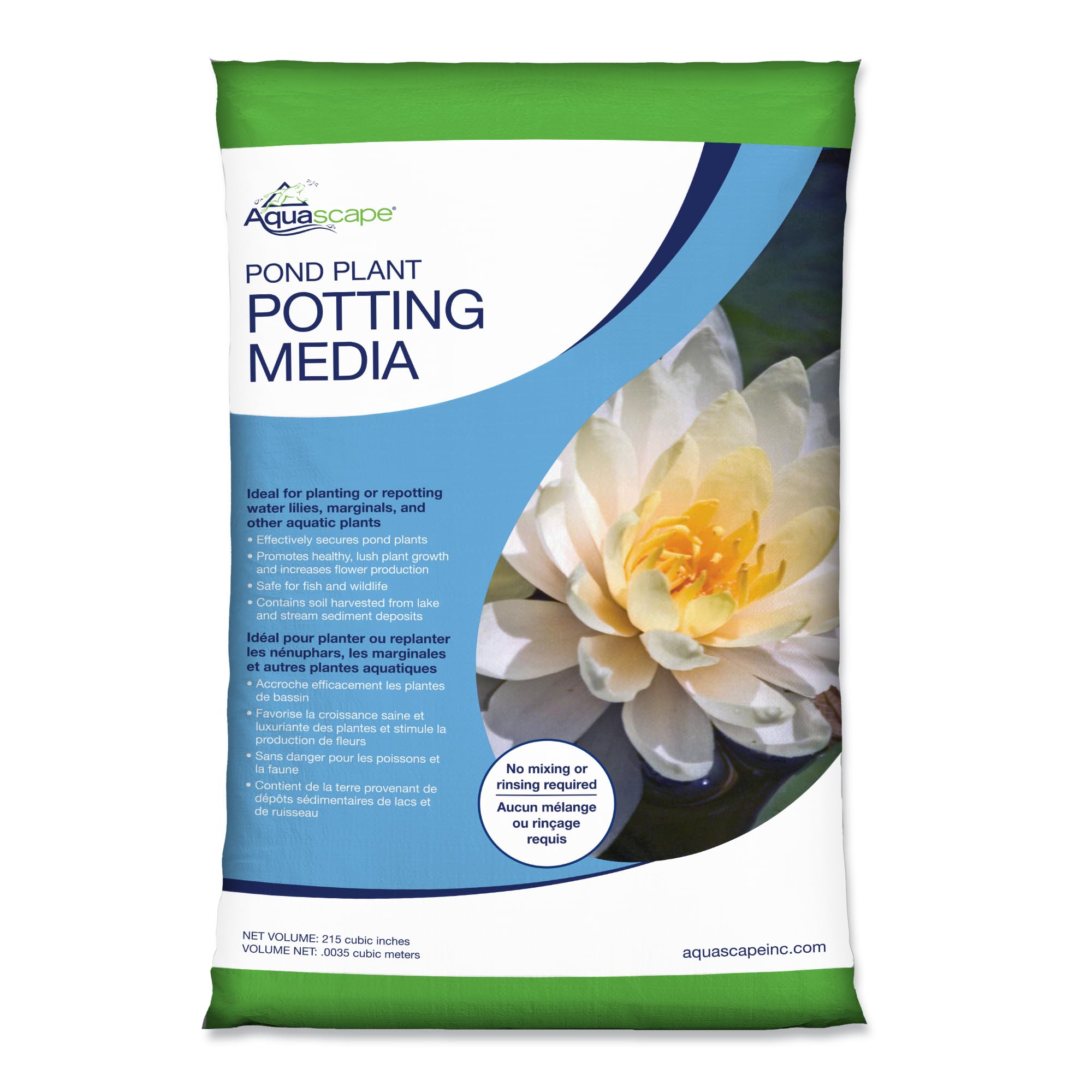 Photo 1 of Aquascape Pond Plant Potting Media, Nutrient-Rich Aquatic Soil for Water Gardens, Supports Strong Root Growth, 215 Cubic Inches, 89002