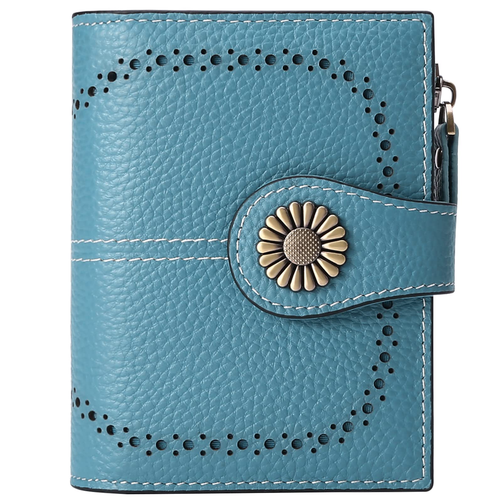 SENDEFN Bifold Purse Card Holder Wallet Genuine Leather RFID Blocking Wallet for Women with 16 Card Slots