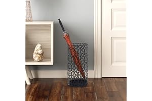 Joveco Metal Umbrella Racks, Black Round Stand Holder Organizer with Drip Tray, Freestanding Holders for Canes Walking Sticks Entryway Home Office (Black)