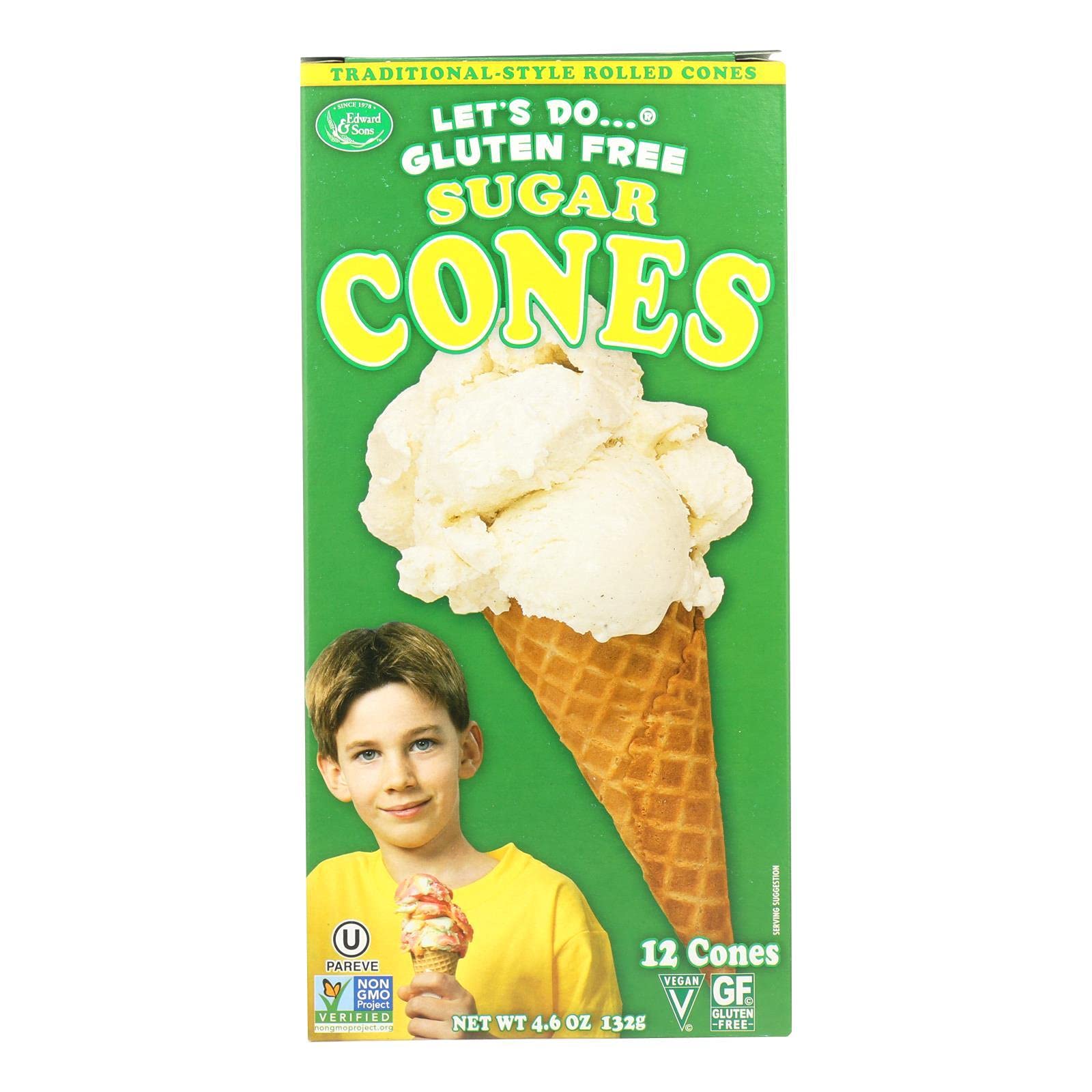 Let's Do Gluten Free Sugar Cones Rolled Style, 12