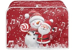 ASQVTIFE Christmas Santa Claus Toaster Dust Cover 4 Slice for Kitchen Christmas Decorations Snowman Bakeware Protector Compatible with 4 Slice Toaster Foldable Accessories for Kitchen