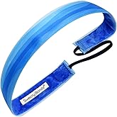 Sweaty Bands Womens Girls Headband - Non-Slip Velvet-Lined Athletic Hairband - Watercolors Blue 1-Inch