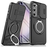 Giyer Heavy Duty Case for Samsung Galaxy S23 Case Military Grade Shockproof Rugged S23 5G Phone Case for Samsung Galaxy S23 Protective Cover with Ring Magnetic Kickstand (Black)