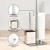 susswiff Toilet Roll Holder with Brush Stainless Steel Free Standing view 2