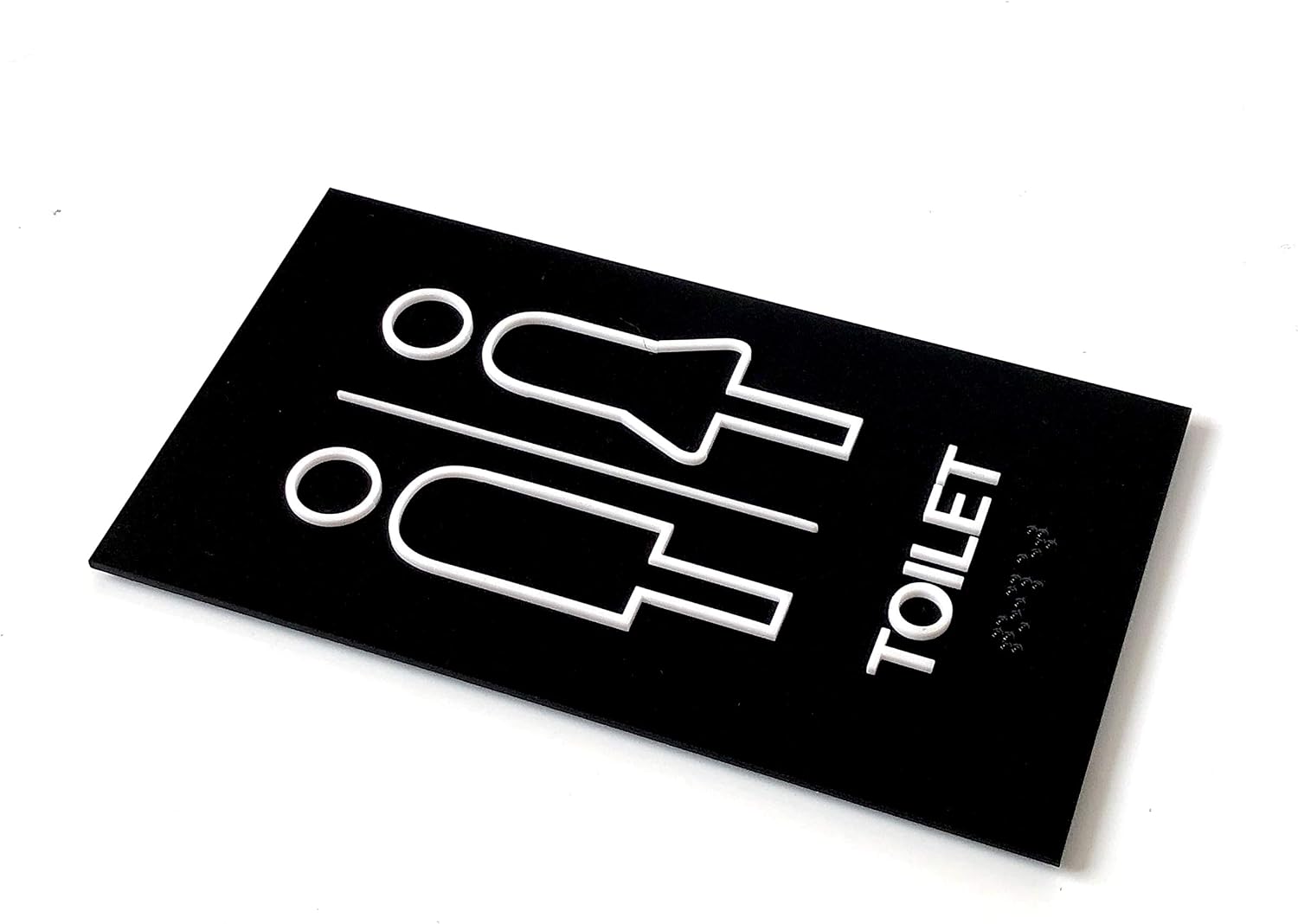 Kubik Letters Unisex Toilet Sign for Business with UK Standard Braille Cell Modern Door Sign for All Gender Restroom with 3M Double Sided Tape - Image 4
