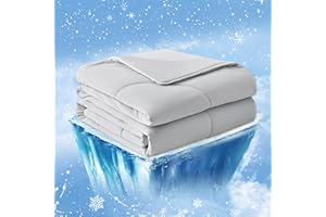 Cozy Bliss Cooling Comforter Queen Size, Cooling Blankets for Hot Sleepers and Night Sweats, Gray Summer Comforter for Queen Size Bed, Breathable Soft Lightweight Silk Smooth