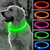 BSEEN Light Up Dog Collars - Glowing LED Dog Collar, TPU Cuttable Lighted Puppy Collar, Rechargeable Dog Walking Light for Sm