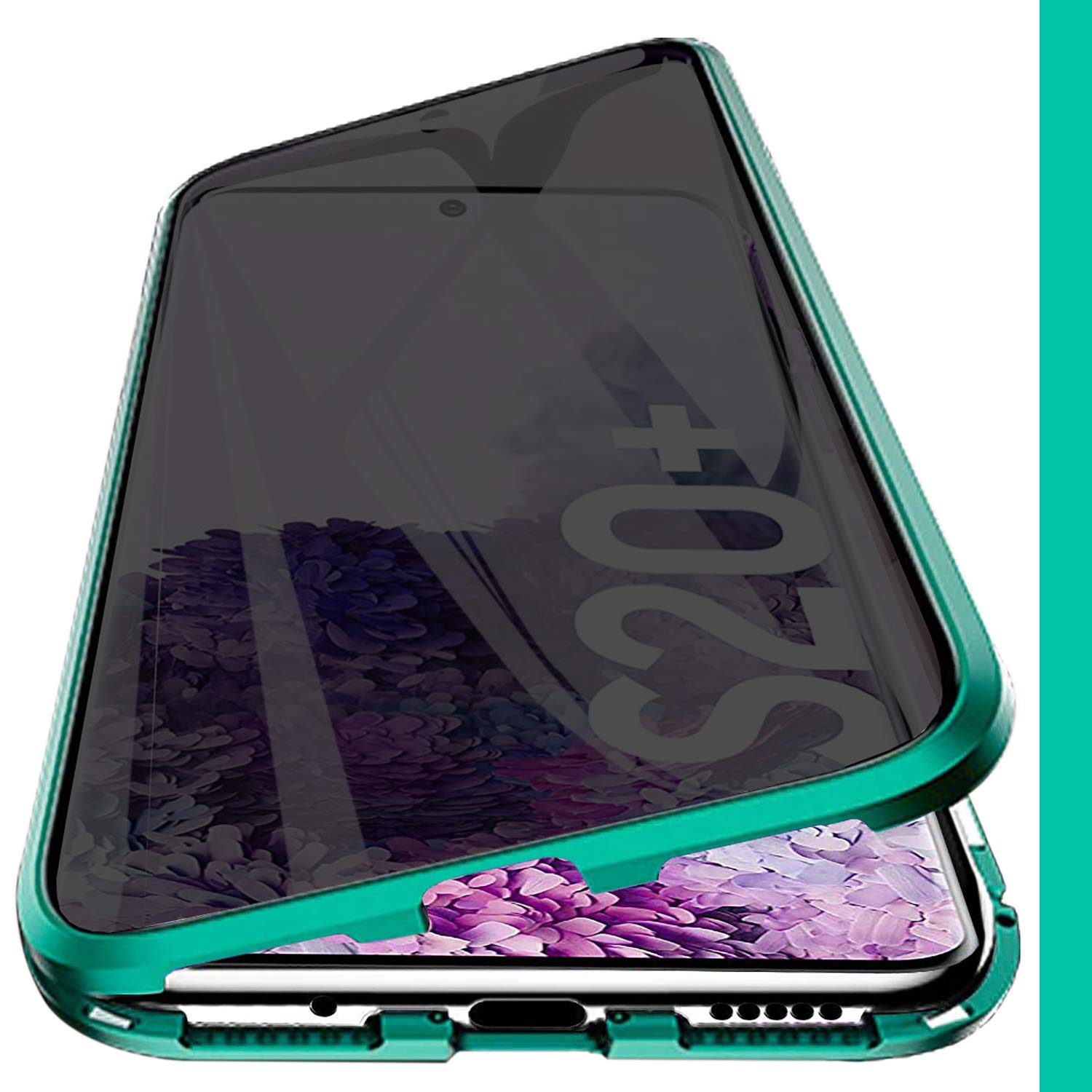 WoskkoAnti-peep Case Compatible Galaxy S20+ Plus Magnetic case, Magnetic Adsorption Double-Sided Privacy Screen Protector Case Cover for Samsung Galaxy S20 Plus 2020 (Green)