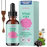 JoySpring Vital Vits - Kids Liquid Multivitamin - 1 fl oz (30 Servings) | Herbal Liquid Vitamins for Kids | Natural Flavor | Toddler Multivitamin with Elderberry, Spirulina, and More