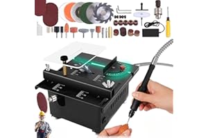 DZRONDA Mini Multi-functional Table Saw,100W Mini Table Saw,Portable Table Saw Cutter with Adjustable Speed & Angle,16MM Cutting Depth for Crafts, Sanding, Engraving Drilling (Liftable-0.1-16mm)