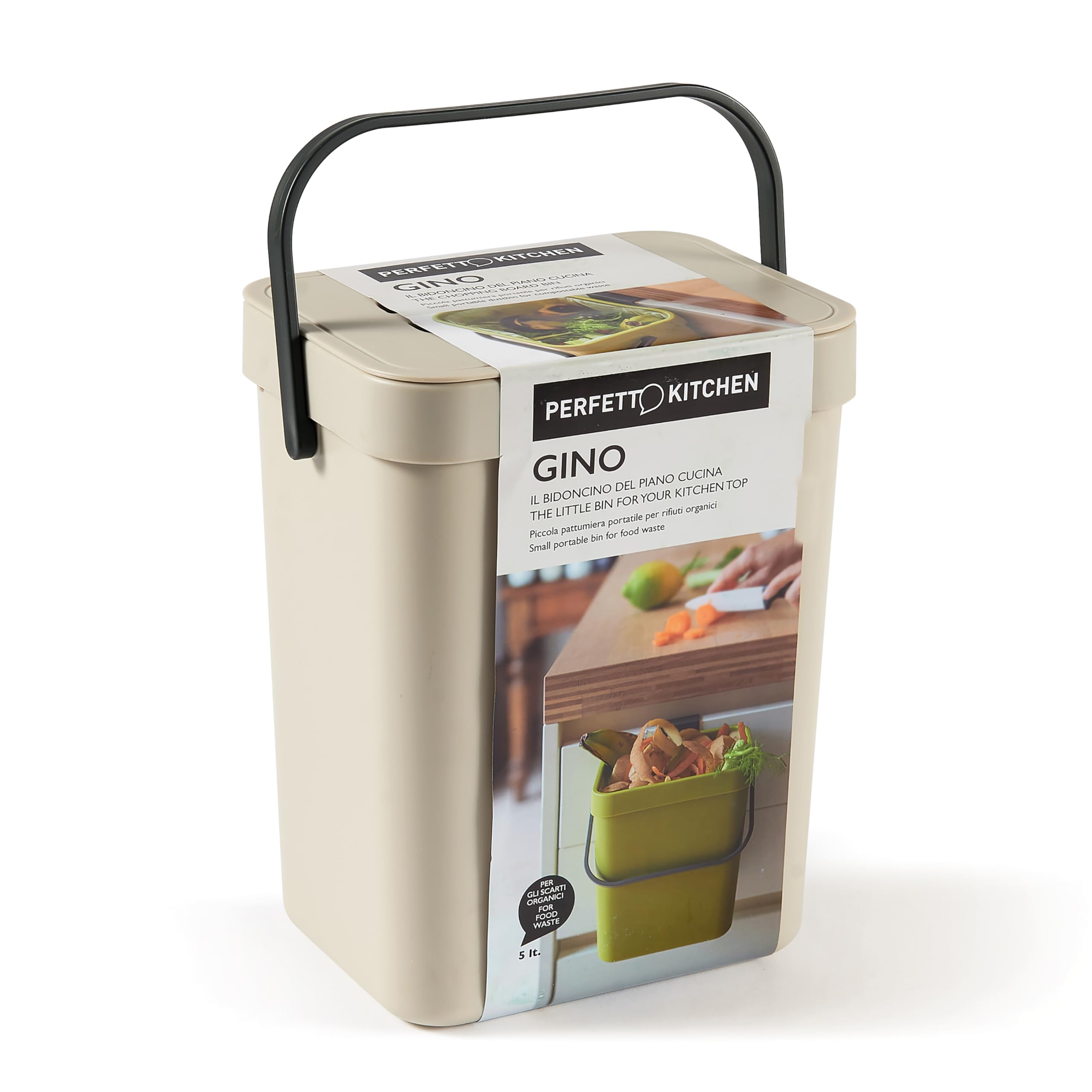 Perfetto Hanging Bin/Organic Waste - Gino - 5L - Ice
