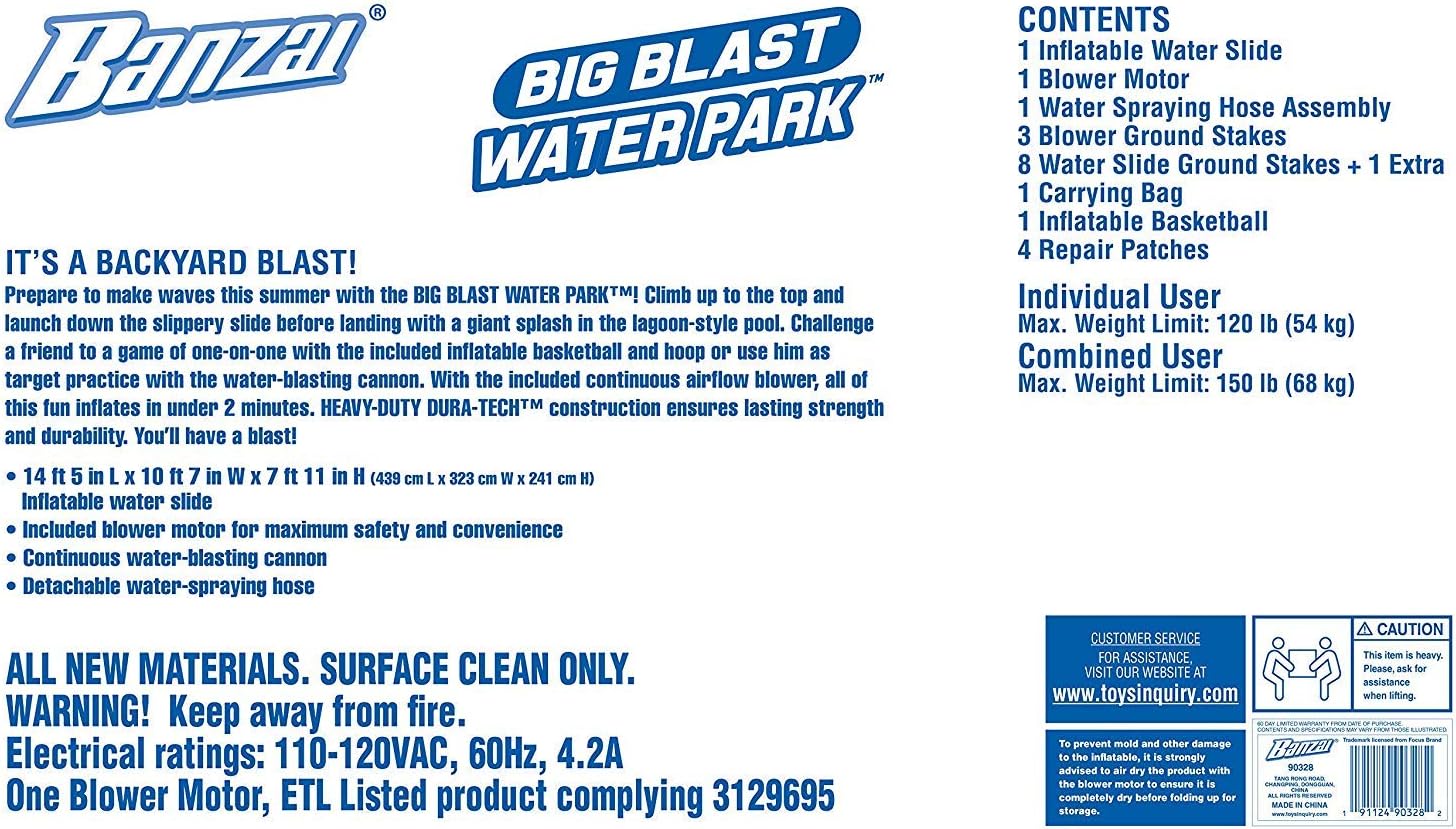 banzai big blast water park toy