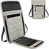 vastsky Travel Neck Wallet RFID Blocking – Hidden Passport Holder & Anti-Theft Money Pouch for Men & Women, Lightweight Concealed Undergarment Organizer with Adjustable Strap, Secure Document Holder