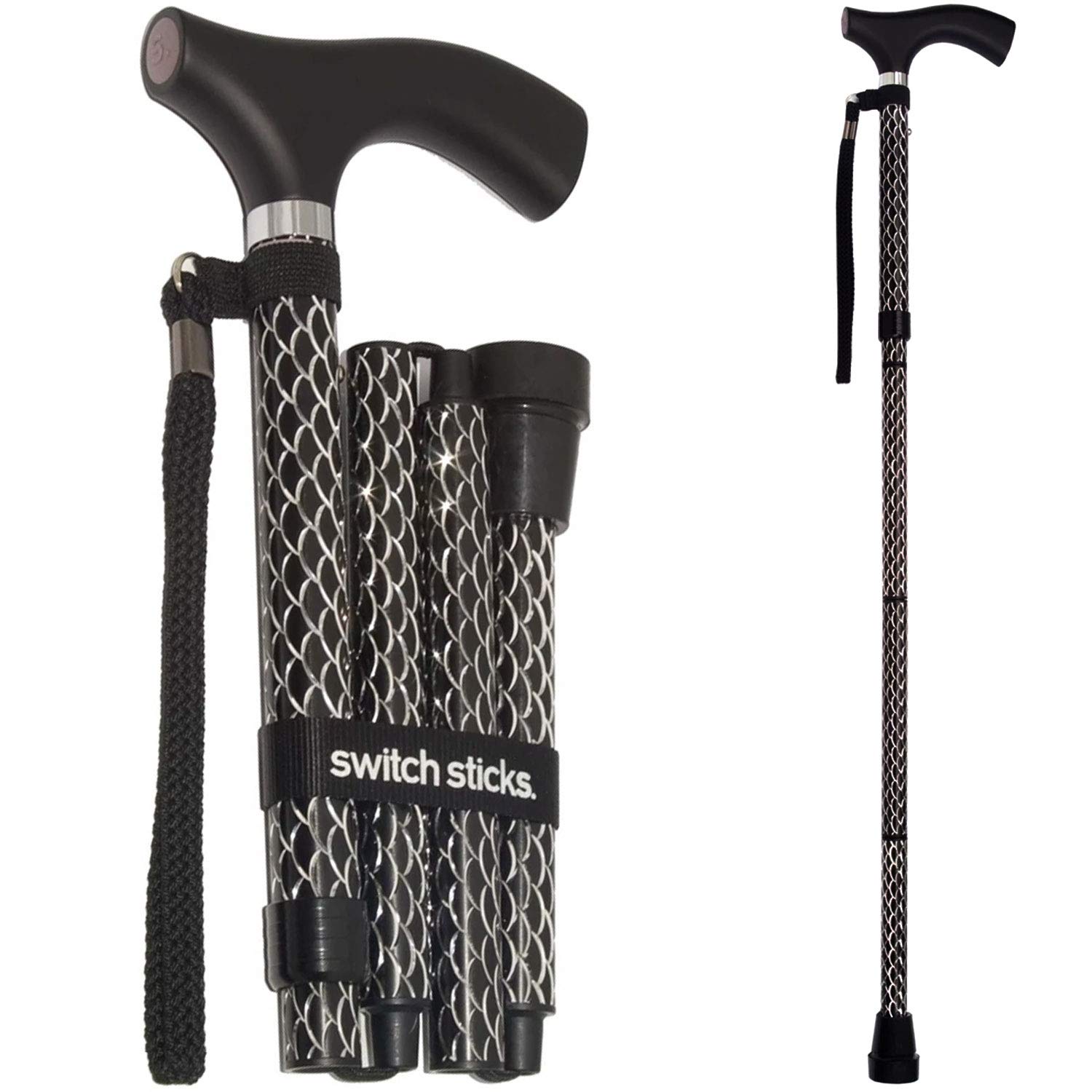 Switch Sticks Walking Cane for Men or Women, Foldable and Adjustable