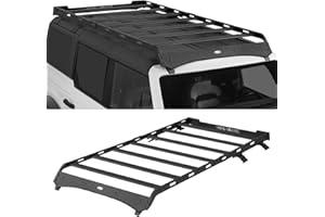 Hooke Road Bronco Roof Rack Aluminum Cross Bars, Full-Length Cargo Carrier Basket for 2021 2022 2023 2024 2025 Ford Bronco 4-Door Hardtop (Exclude Bronco Sport)