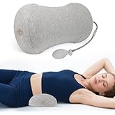 yuonsyou Inflatable Blow up Lumbar Support Pillow for Bed - Memory Foam Lower Back Pillow for Sleeping in Bed - Back Pain Relief While Sleep