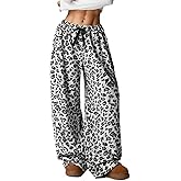 Leopard Pants Women Therian Fuzzy Pajama Pants Y2k Cheetah Pants Grunge High Waisted Fluffy Pants