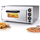 PYY Electric Pizza Oven Countertop Indoor Pizza Ovens Pizza Cooker 1800W Commercial Pizza Oven with Pizza Stone and Timer Sil