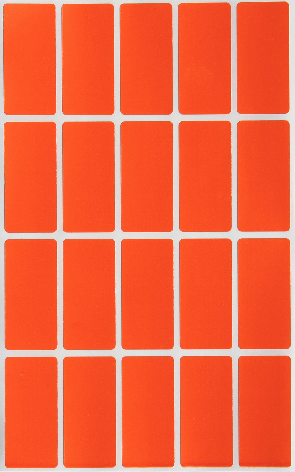 Royal Green Orange Rectangular Colored Labels 4cm x 1.9cm - Rectangle Color Code Stickers (40mm X 19mm) - 100 Pack