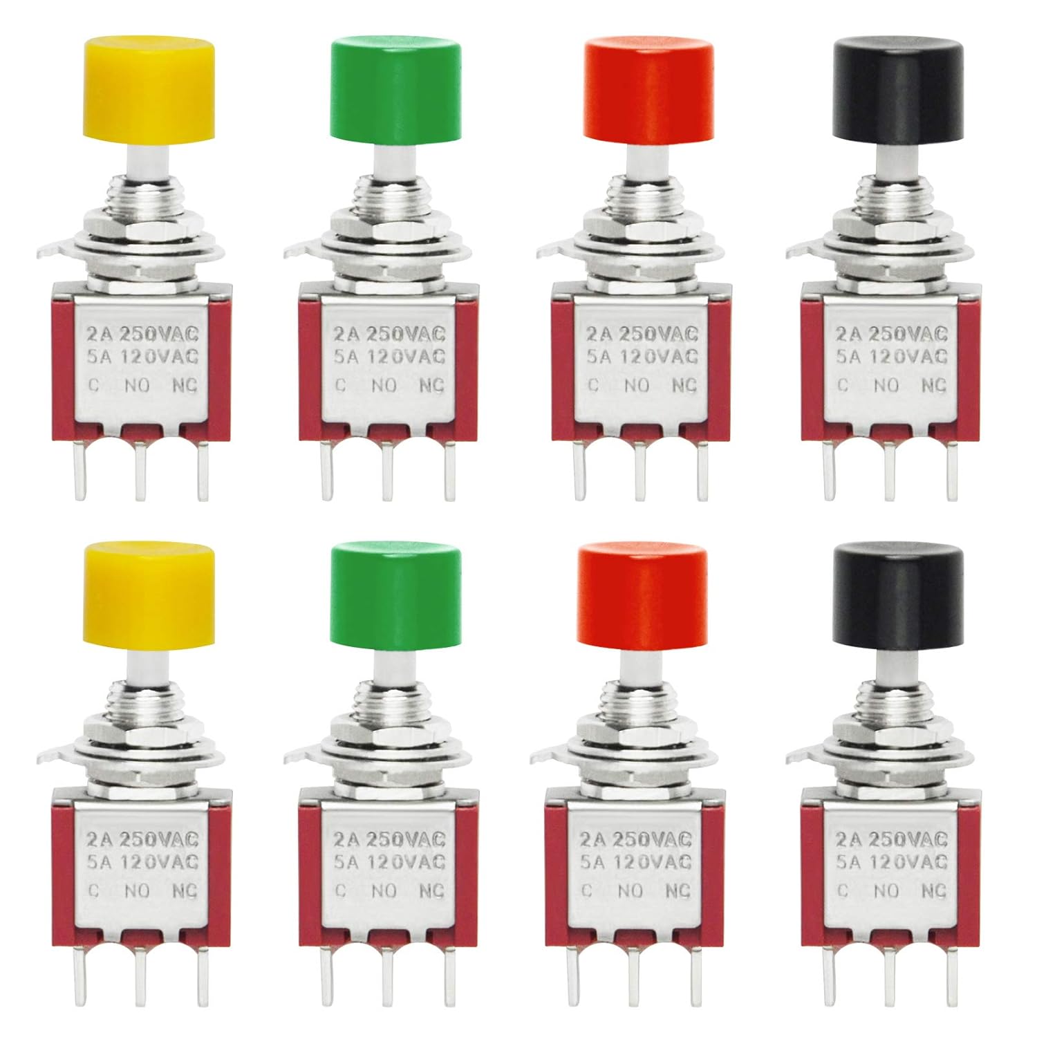 EK1926C Gikfun 2A 250V/ 5A 120V NO/NC SPDT Momentary Push Button Switch