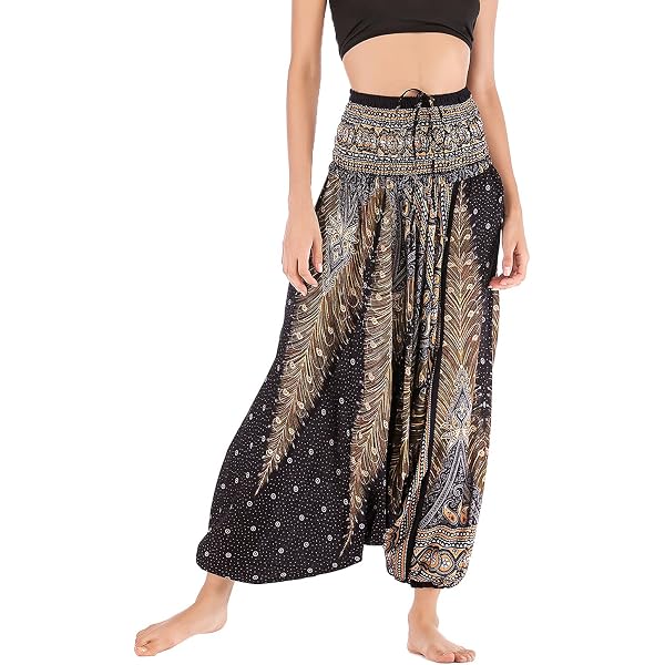 Pantalones Harem De Yoga Para Mujer - Sueltos, Cintura Alta, Estampado Bohemio, Talla Única