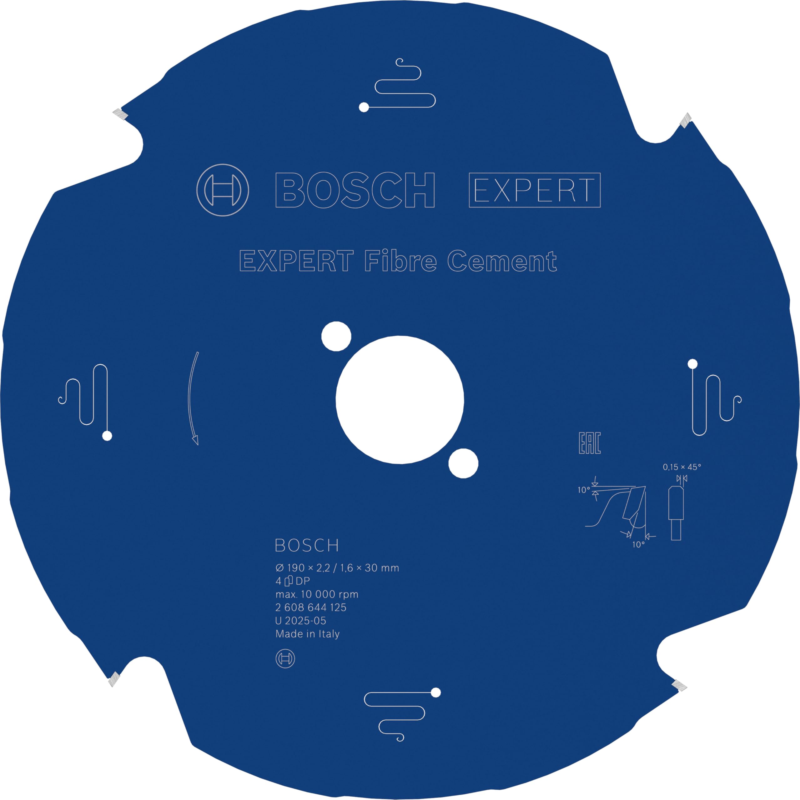 Bosch 1x EXPERT Fibre Cement Corded Circular Saw Blade for Handheld Circular Saw (for Fibre cement boards, Ø mm, Professional Accessory Hand-Held Corded Circular Saws)