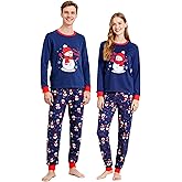 DECOVICI Christmas Pajamas Men Women 1 Pack, Family Christmas Jammies Matching Sets for Couple Pjs Adults Holiday Pajamas