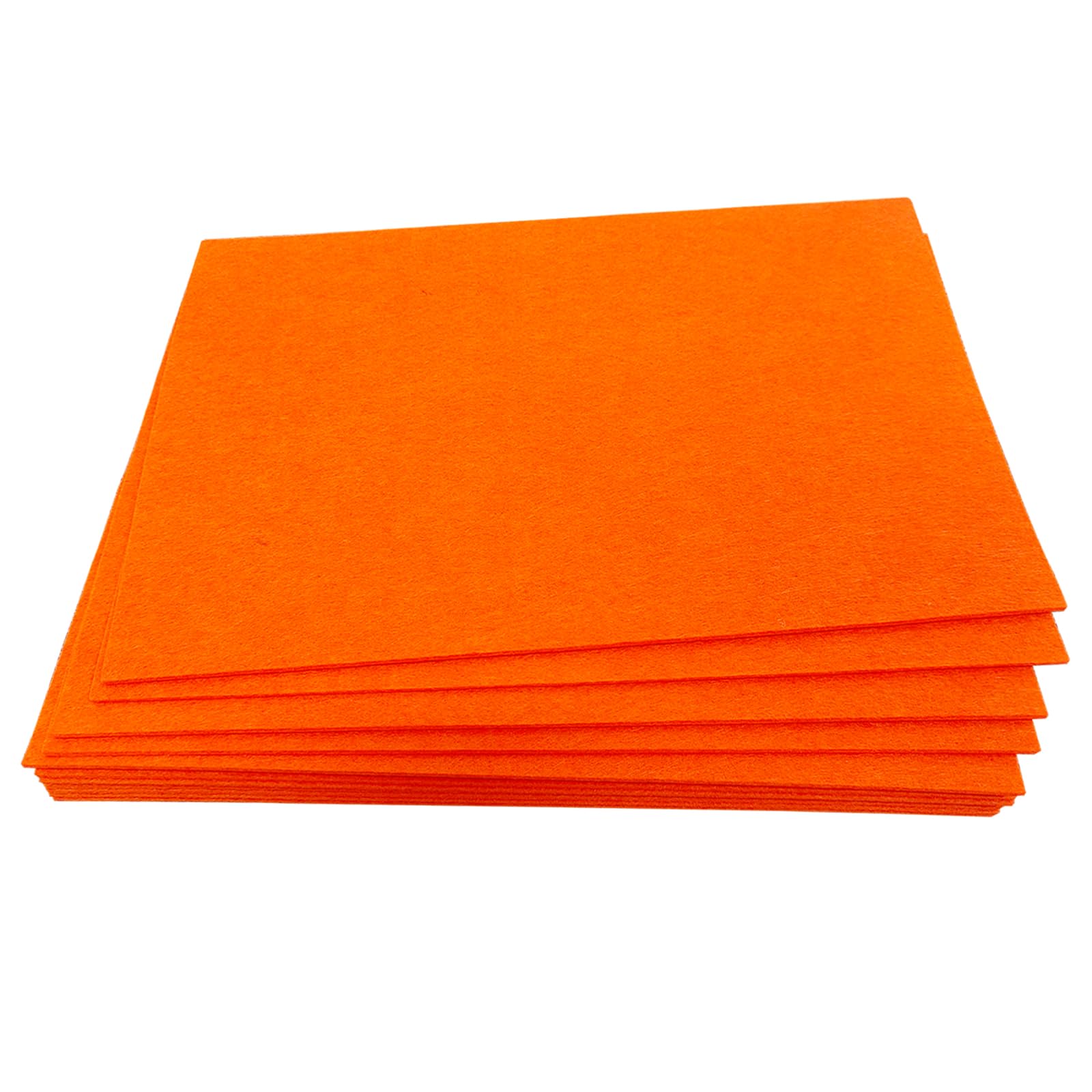 Jtnohx Stiff Felt Sheets, Colour Felt Fabric, 12pcs 2mm Thick Fabric for Crafts, 17,78×28,7cm Square Sheets for Sewing & DIY Projects(Orange)