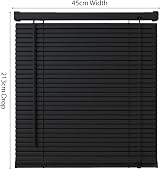Funky Gadgets PVC Venetian Blind 45x213 cm Black White Cream Wood Effect view 4