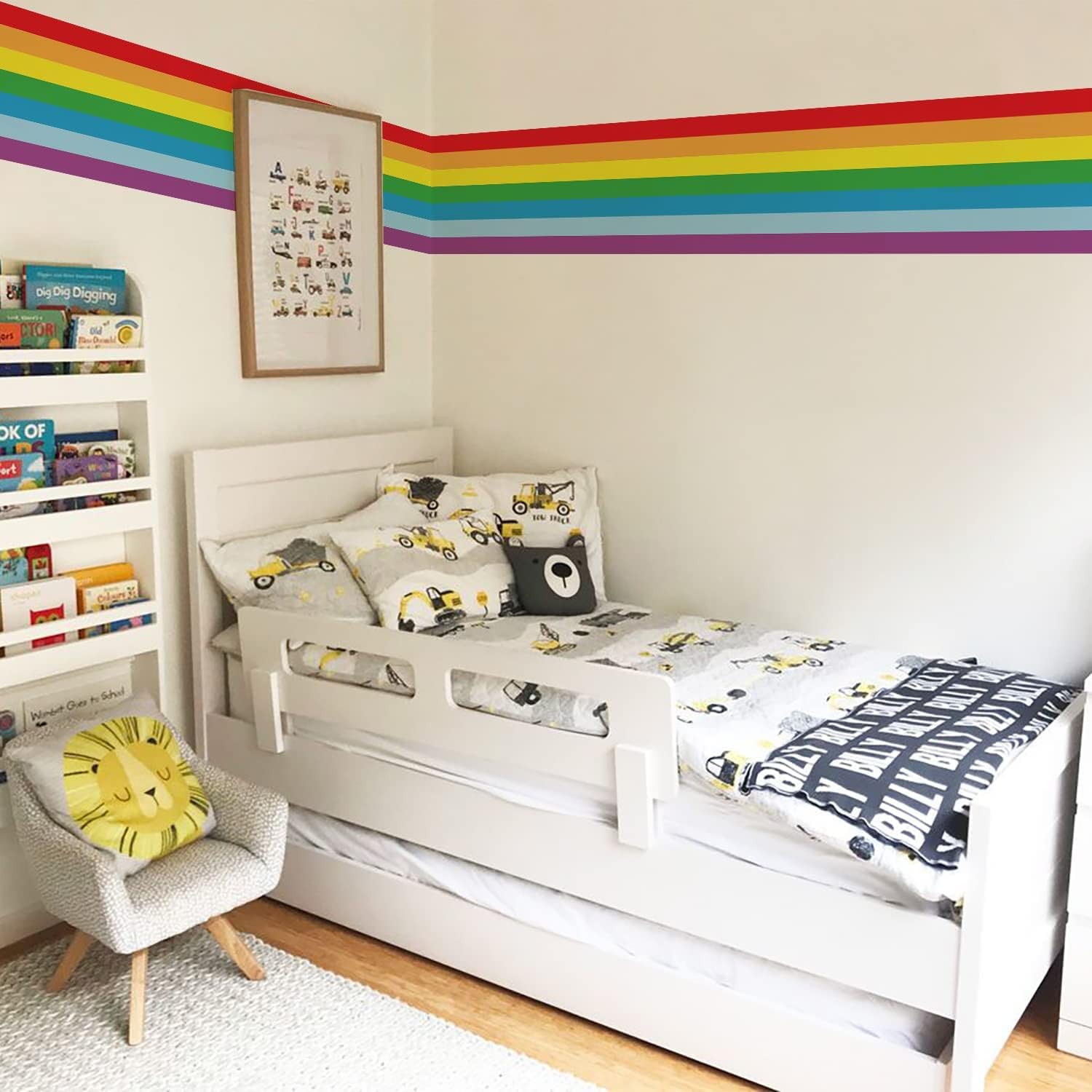 Colorful Rainbow Wall Border Sticker Neukids Vintage Rainbow B Style PVC Rainbow Wall Art Decoration for Kids Room Playroom Sticker 40 * 480cm — image 1