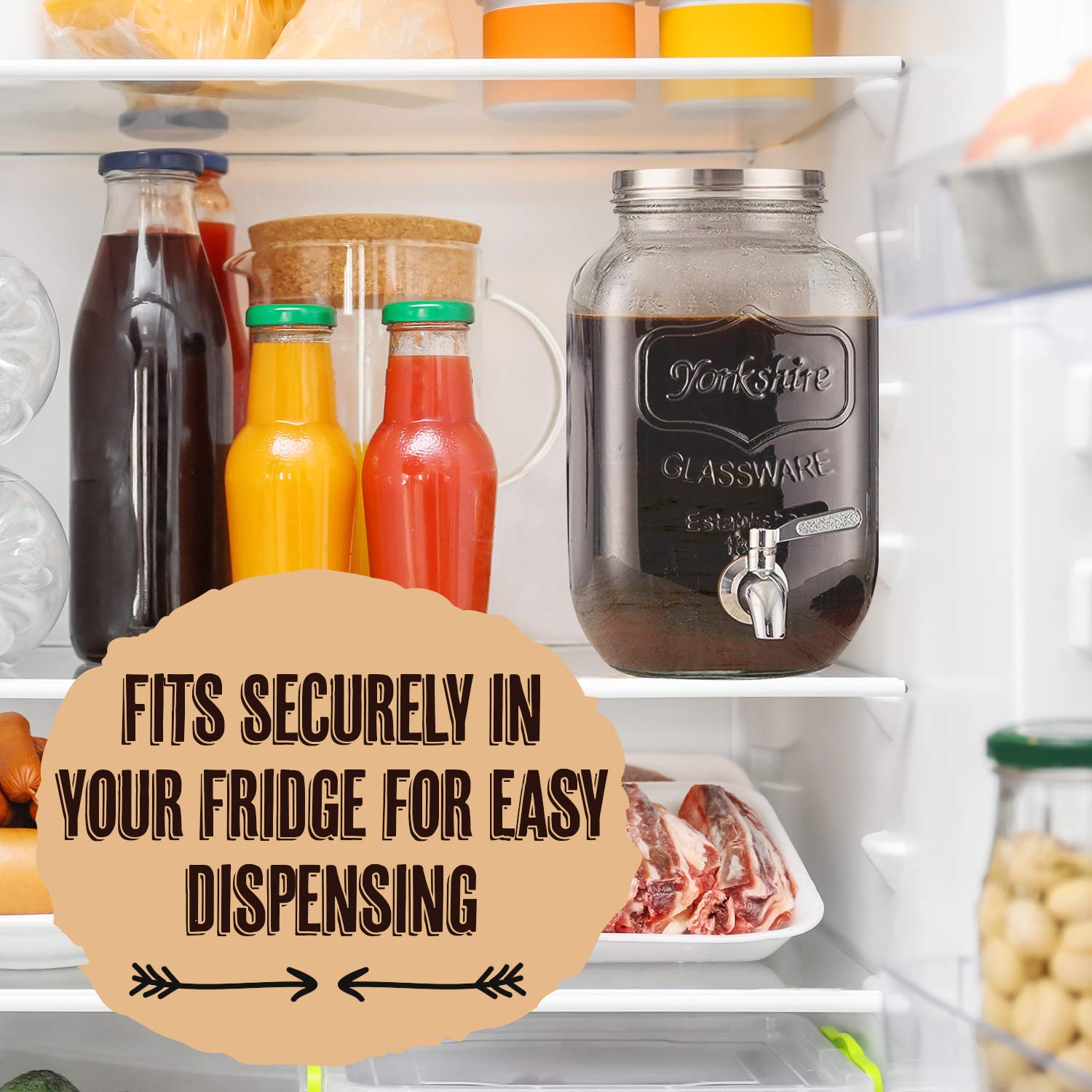 1 Gallon Premium Cold Brew Coffee Maker 4 Quart Strong Glass Dispenser