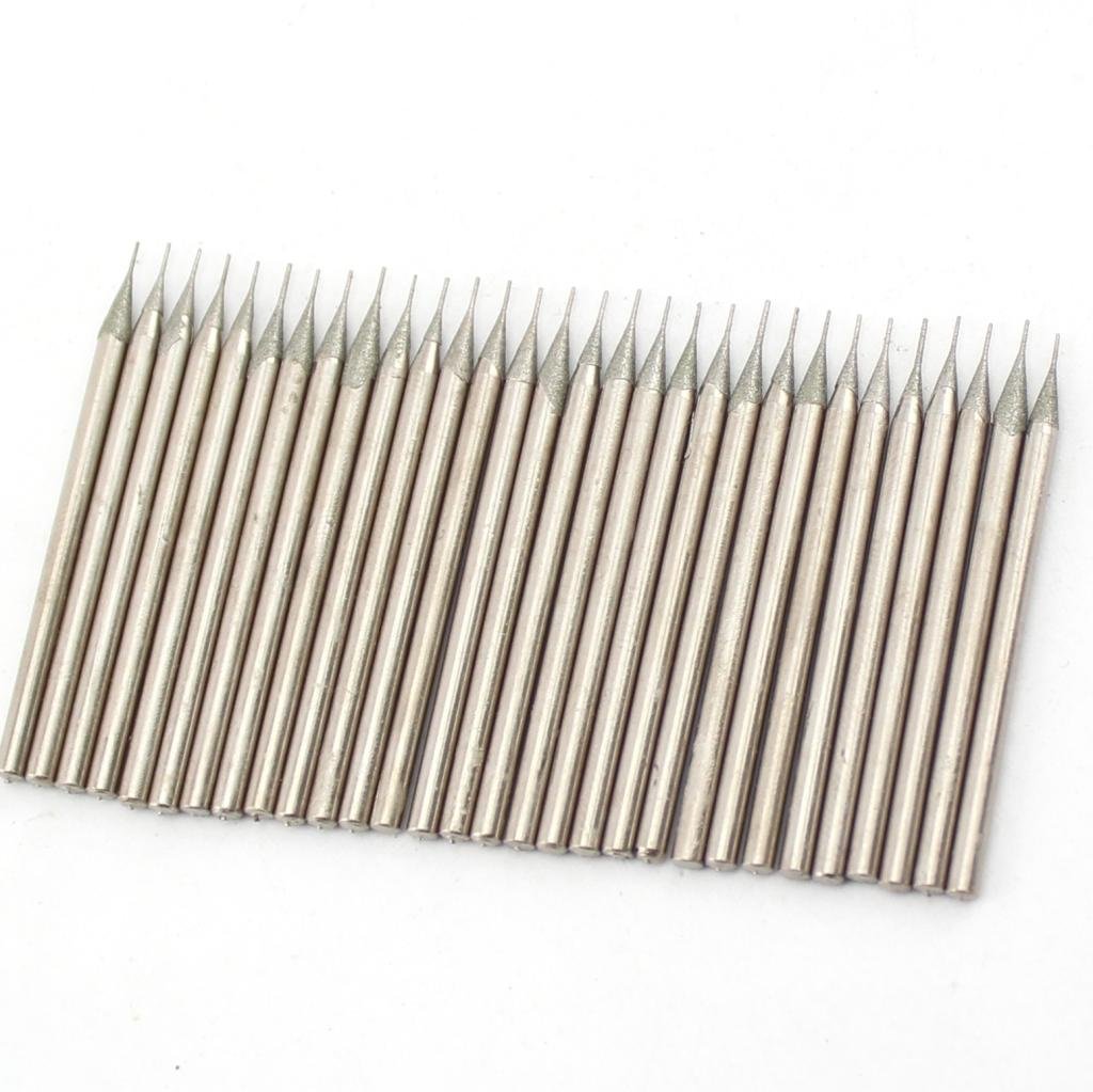 JINGLING 0.4mm Diamond Hole Saw Cylindrical Head Grinding Drill Bits Lapidary Tools for Stone Pack of 30Pcs
