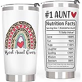 Breezy Valley #1 Aunt Tumbler, Aunt Gifts from Niece Nephew, Valentine's Day Gifts for Auntie - Best Aunty Ever Gift, Aunty Cup Coffee Tumbler 20oz