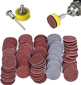 Saipor 100pcs Sanding Discs 1 Inch 25mm with 1/8 Inch Shank 5 Grits Kit view 6