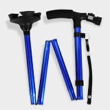 RUNZI Folding Cane with LED Light Adjustable 53in to 25in Blue view 6