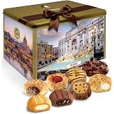 Matilde Vicenzi Roma Cookie Gift Tin - Pastries &amp; Cookies in Individually Wrapped Trays - Gourmet Gifts For Hosts, Birthdays - Assorted Cookies in Italian Design Tin 32.5oz (920g)