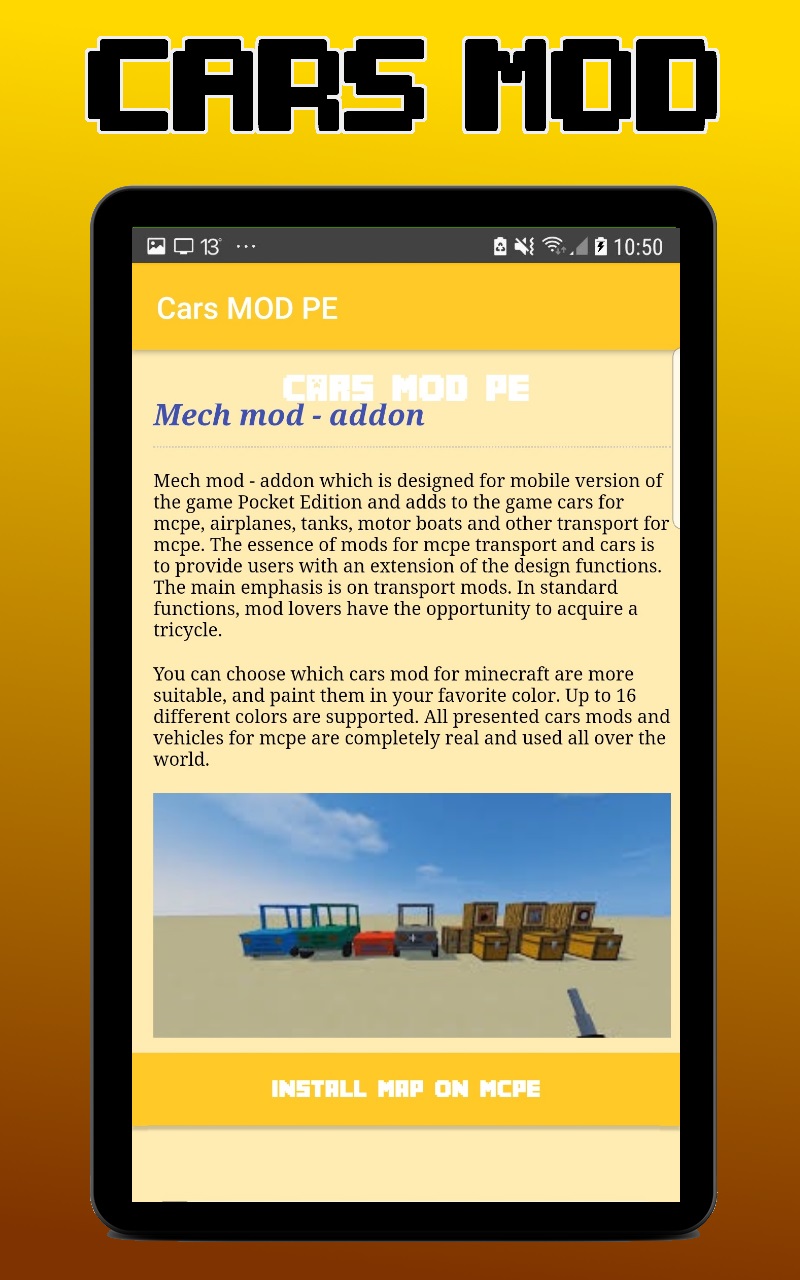 Amazon Com Cars Mcpe Mod Appstore For Android
