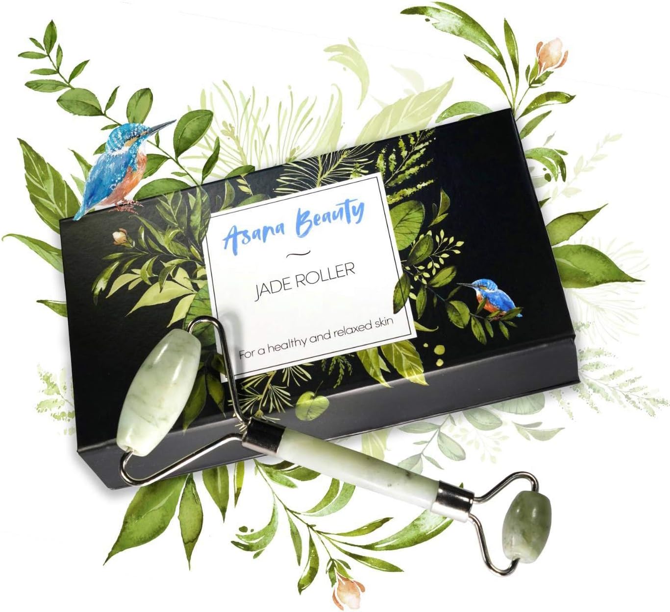 Jade Roller for Face, Premium Quality, 100% Real Natural Jade Stone, Anti-Aging Beauty Skincare Tool to Rejuvenate Facial Skin Cooling, Slimming & Firming