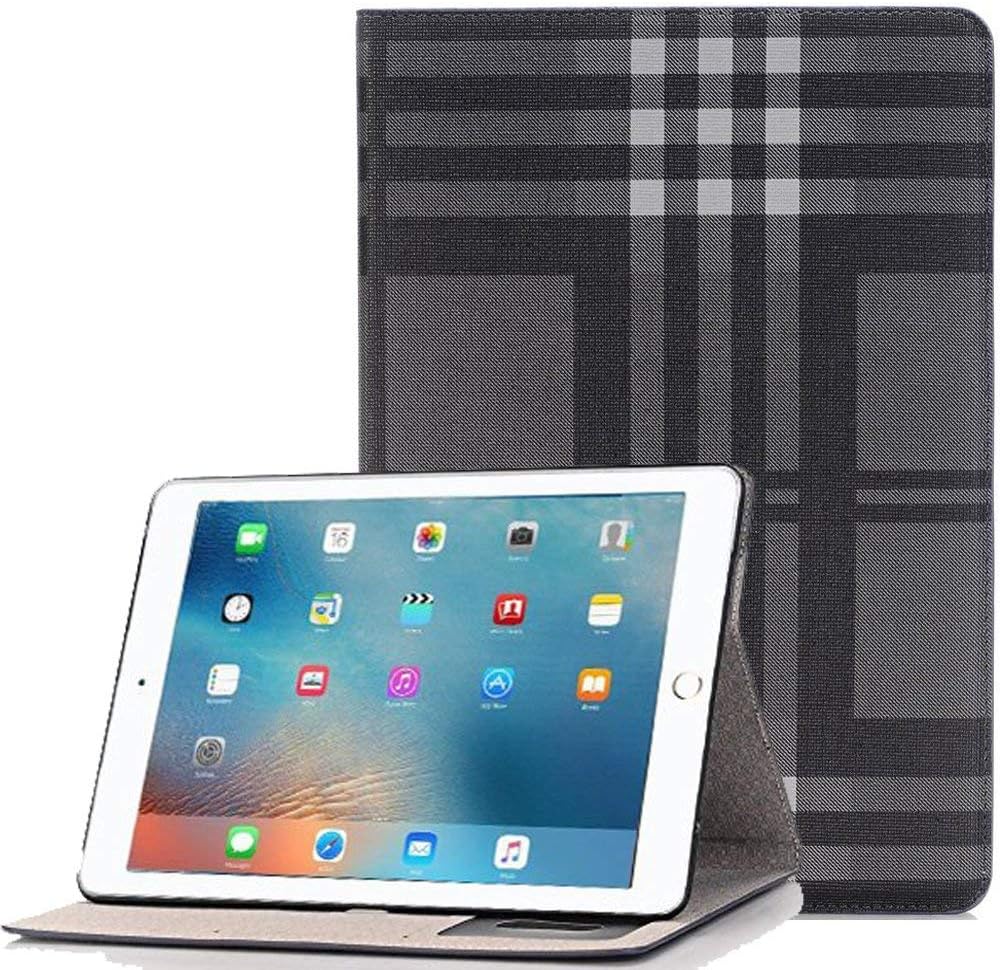 iPad Mini 5 Stand Cover, TechCode Lightweight Book Cover Design Folio PU Leather Slim fit Protective Stand Case with ID Holder & Card Slots for iPad Mini 5/ Mini 4 7.9 Inch Tablet (Gray)
