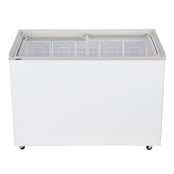 Haier HCF-410FGHC 410 Ltr Flat Glass Top Freezer with QDI basket, White