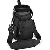 Xxerciz Water Bottle Carrier Bag with Phone Pocket for Stanley IceFlow 40/64oz Tumbler Insulated Water Bottle Holder Pouch with Strap Water Bottle Bag with Carabiner for Stanley Cup Accessories